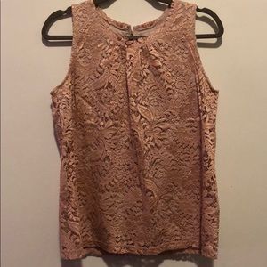 Rosy white lace tank top from Loft